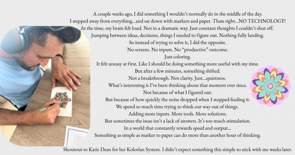 Testimonial from Ken reflecting on his experience with the Kolorlan System